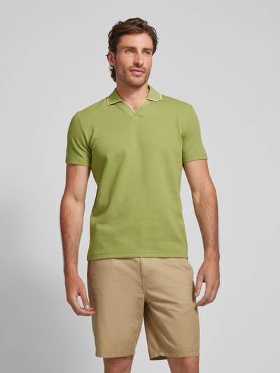 SELECTED HOMME Regular fit poloshirt met reverskraag, model 'ADLEY WAFFLE' Lichtgroen - 4