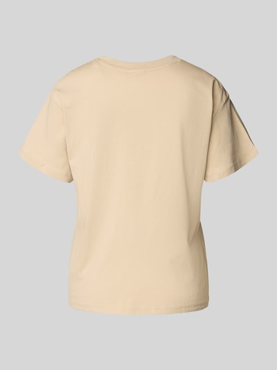 Jake*s Casual Pyjamabovendeel met motiefstitching Zand - 3