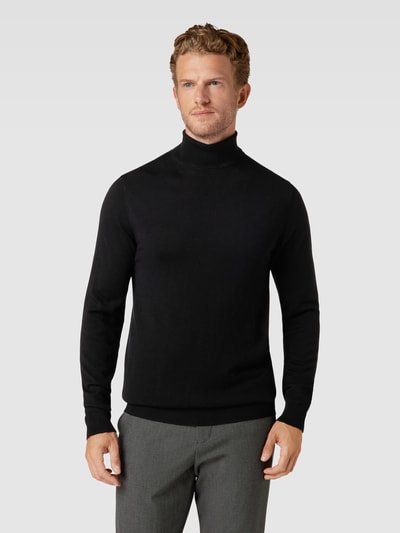 Matinique Rollkragenpullover mit Label-Detail Modell 'parcusman' Black 4