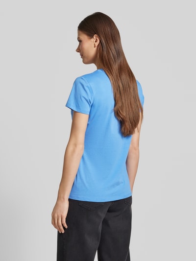 Liu Jo White T-Shirt mit Label-Detail Hellblau 5