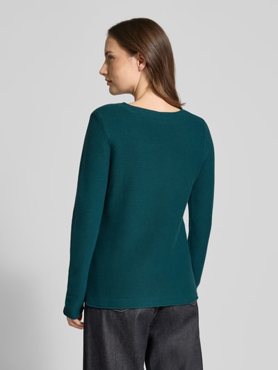 Tom Tailor Regular Fit Strickpullover aus reiner Baumwolle Dunkelgruen 5