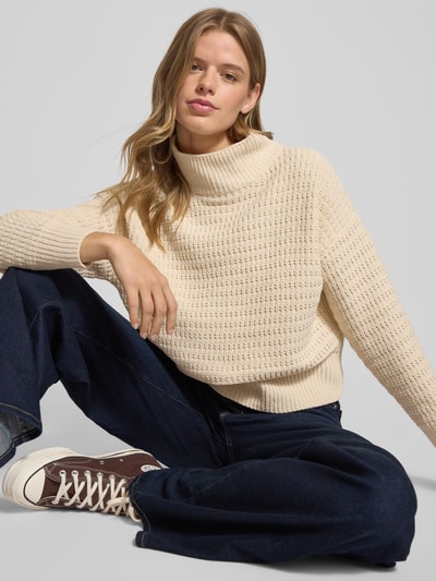 Only Regular fit gebreide pullover met ronde hals en kraag, model 'GLOBE' Offwhite - 3