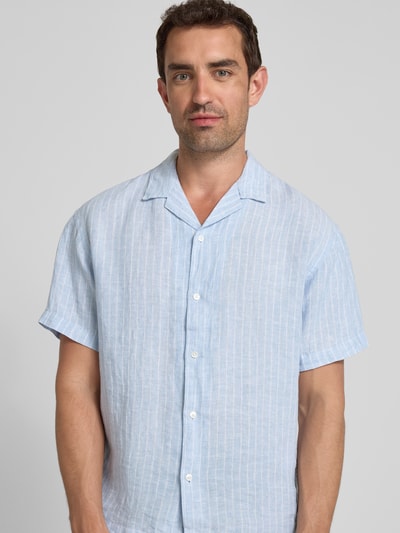 Jack & Jones Premium Regular Fit Leinenhemd mit Reverskragen Hellblau 3