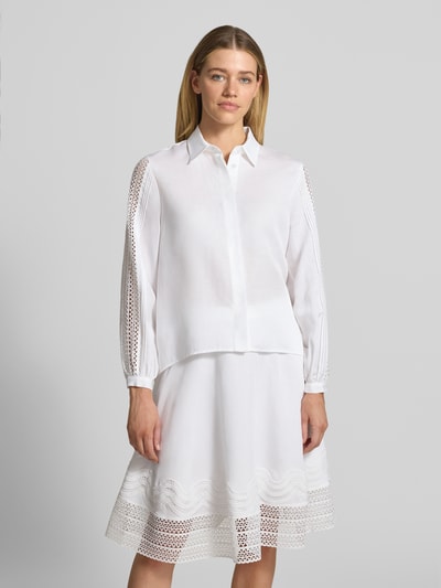 BOSS Relaxed Fit Hemdbluse aus Lyocell-Leinen-Mix Modell 'BADORA' Weiss 4