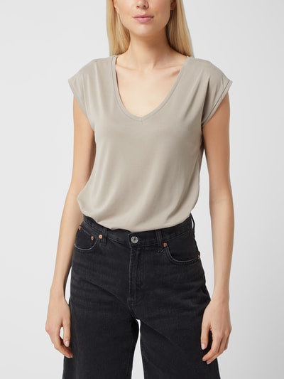 Pieces T-Shirt aus Modalmischung Modell 'Kamala' Sand Melange 4