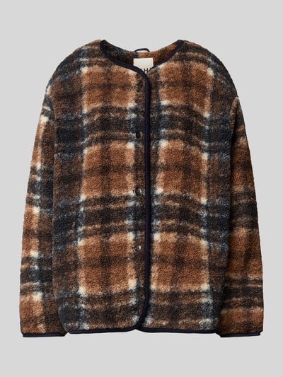 ICHI Fleecejacke mit Knopfleiste Modell 'KOLIRA' Marine 2