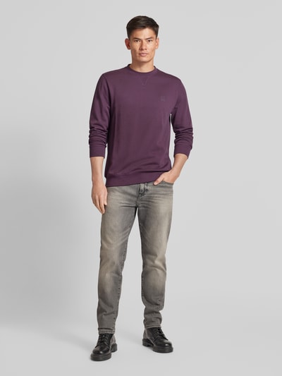 BOSS Orange Sweatshirt mit Label-Stitching Modell 'Westart' Purple 1