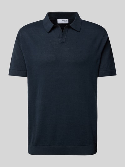 SELECTED HOMME Poloshirt mit V-Ausschnitt Modell 'MATTIS' Dunkelblau 2