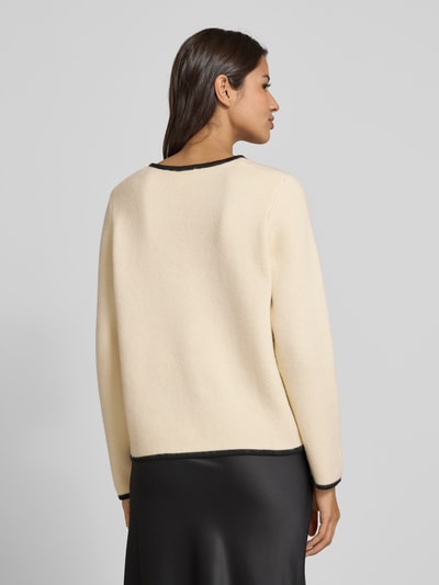 ICHI Kurtka z dzianiny z okrągłym dekoltem model ‘BRICA’ Złamany biały 5