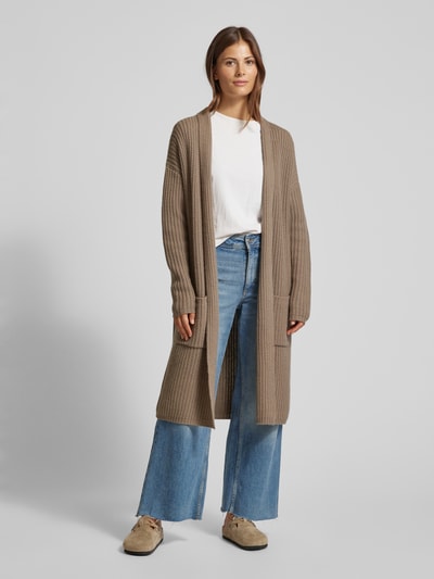 Herzensangelegenheit Longcardigan mit Kaschmir-Anteil und offener Front Taupe 4