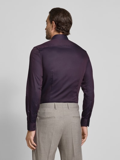 Jake*s Slim Fit Business-Hemd mit Knopfleiste Aubergine 5