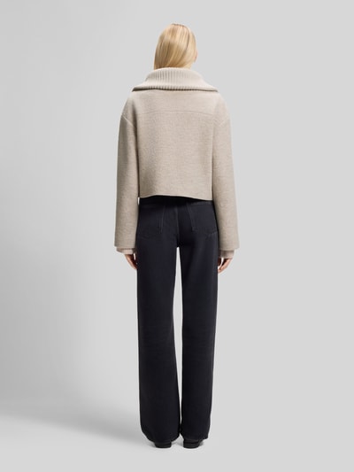 BOSS Loose fit overhemdjack van pure scheerwol model 'Jolenya' Zand - 5