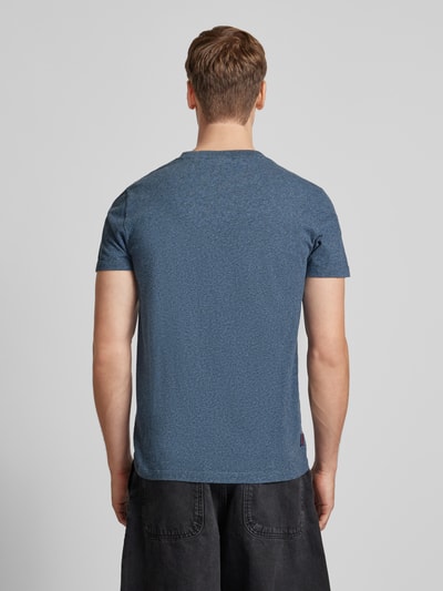 Superdry T-shirt met labelstitching Petrol gemêleerd - 5