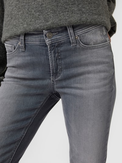 Cambio Jeans met siersteentjes, model 'Piper' Grafiet - 3