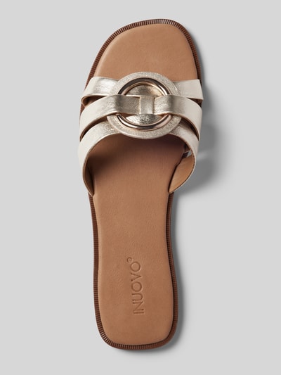 INUOVO Sandalette aus Leder mit Applikation Gold 4