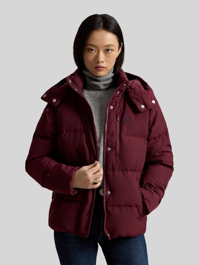 Polo Ralph Lauren kurtka pikowana o kroju regular fit z odpinanym kapturem Bordowy 4