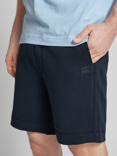 BOSS Orange Shorts mit Label-Patch Modell 'Sewalk' Dunkelblau 3