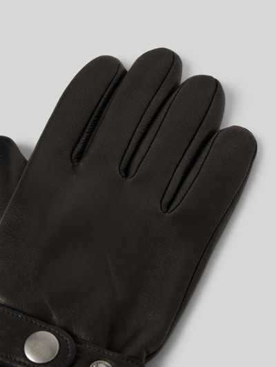 Roeckl Handschuhe aus Leder mit Ziernähten Black 3