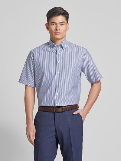 Eterna Comfort fit zakelijk overhemd met 1/2-mouwen Marineblauw - 4