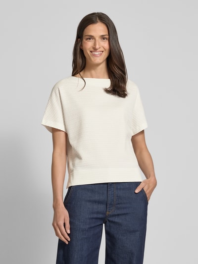 OPUS T-shirt met ronde hals, model 'Suppi' Offwhite - 4