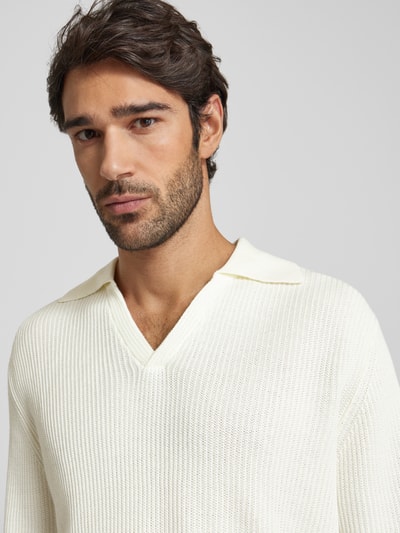 JAKE*S STUDIO MEN Strickpullover mit V-Ausschnitt Offwhite 2