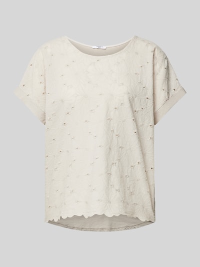 ZABAIONE T-Shirt mit Lochstickerei Modell 'La44rissa' Beige 1