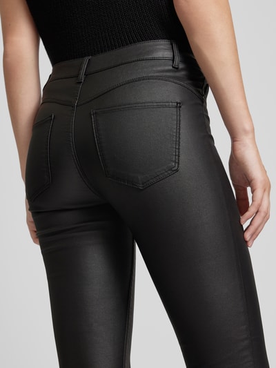 Pieces Beschichtete Skinny Jeans Black 3