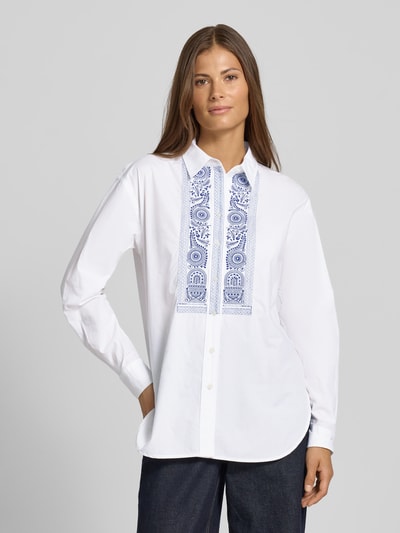 Lauren Ralph Lauren Relaxed fit overhemdblouse van puur katoen, model 'Vivancio' Wit - 4