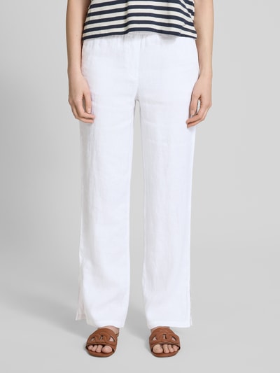 Christian Berg Woman Straight Leg Leinenhose mit Tunnelzug Weiss 4