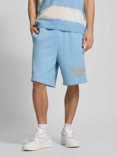 Hugo Blue Sweatshorts mit Label-Print Modell 'Nomario' Hellblau 4