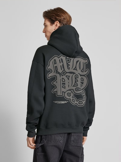 Multiply Apparel Oversized hoodie met labelprint Zwart - 5