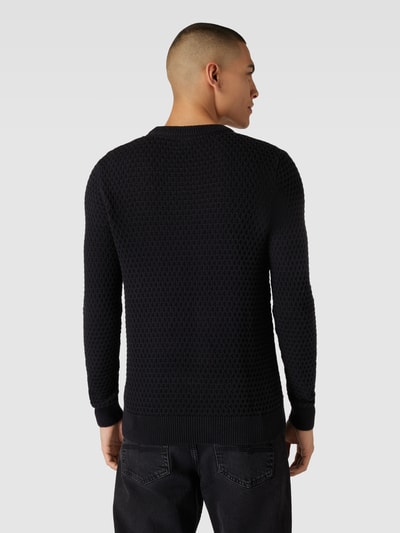 SELECTED HOMME Strickpullover mit Strukturmuster Modell 'REMYS' Black 5