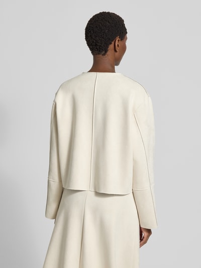 More & More Relaxed Fit Blazer mit Rundhalsausschnitt Kitt 5