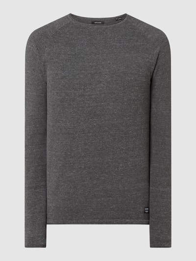 Jack & Jones Sweter z dzianiny z naszywką z logo model ‘HILL’ Antracytowy melanż 2