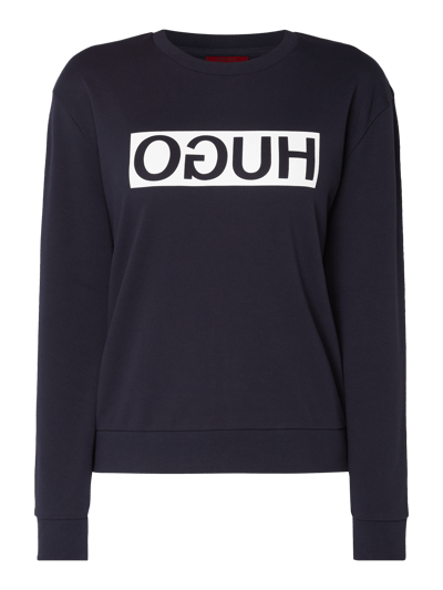 HUGO Sweatshirt mit Logo-Print Modell 'Nicci' Marine 2