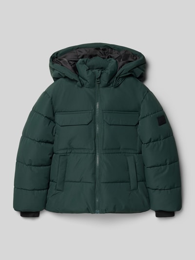 Only & Sons Regular fit gewatteerd jack met afneembare capuchon, model 'JELIJAH' Donkergroen - 1