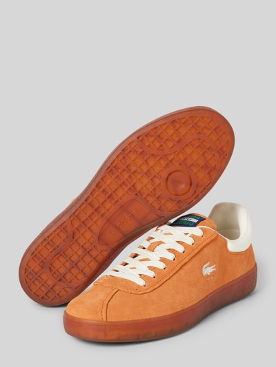 Lacoste Ledersneaker mit Label-Patch und Logo-Print Modell 'BASESHOT' Orange 4