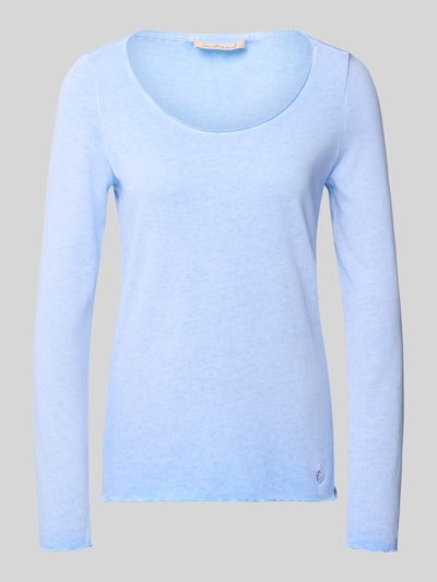 Productfoto, Longsleeve met ronde hals van Smith and Soul in lichtblauw, katoenmix, regular fit, labeldetail, gladde textuur.