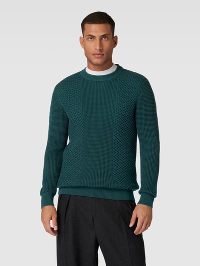 Esprit Collection Gebreide pullover met ribboorden Donkergroen - 4