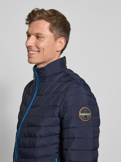 Napapijri Regular fit gewatteerd jack met gevoerde opstaande kraag, model 'Lapaz' Marineblauw - 3