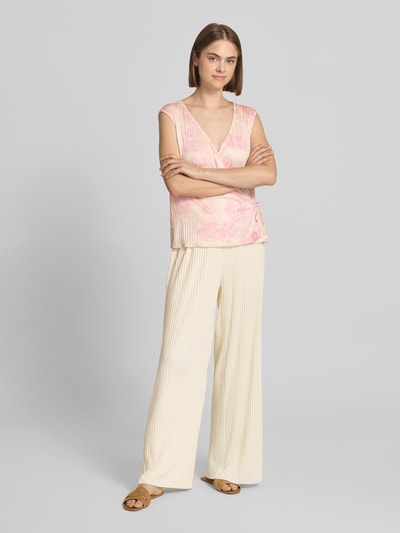 OH APRIL Broek met plissévouwen model 'Kiera' Beige - 1
