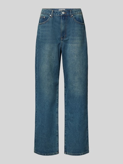 Review Jeans met wijde pijpen in used-look Blauw - 2