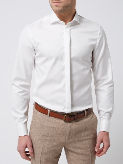 Eterna Slim Fit Smokinghemd aus Twill Ecru 4