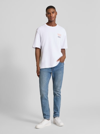 Wood Wood T-shirt met labelprint, model 'Gary' Wit - 1