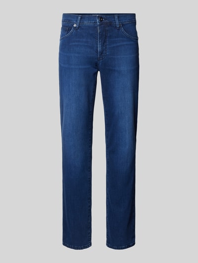 Brax Slim fit jeans met knoopsluiting, model 'CADIZ' Marineblauw - 1