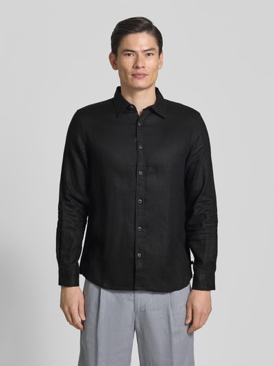 s.Oliver RED LABEL Regular Fit Freizeithemd aus reinem Leinen Black 4
