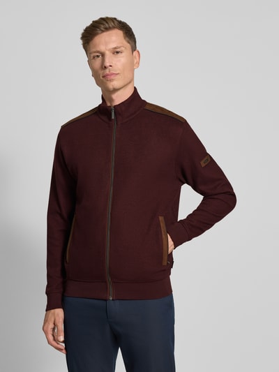 bugatti Sweatjacke mit Stehkragen Modell 'Selanik' Bordeaux 4
