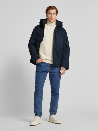 Tom Tailor Gepolsterte Jacke mit abnehmbarer Kapuze in Jeansoptik Marine 1