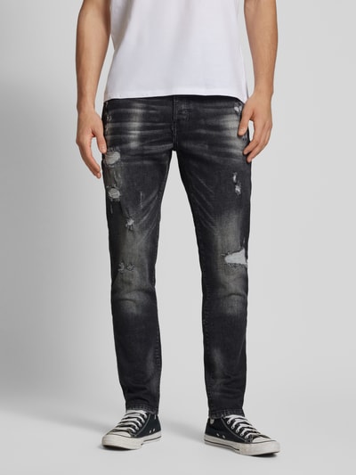 2Y Studios Slim Fit Jeans mit 5-Pocket-Design Modell 'ANGEL' Mittelgrau 4