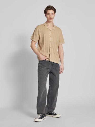 Jack & Jones Koszula casualowa o kroju regular fit z imitacji dzianiny Beżowy 1